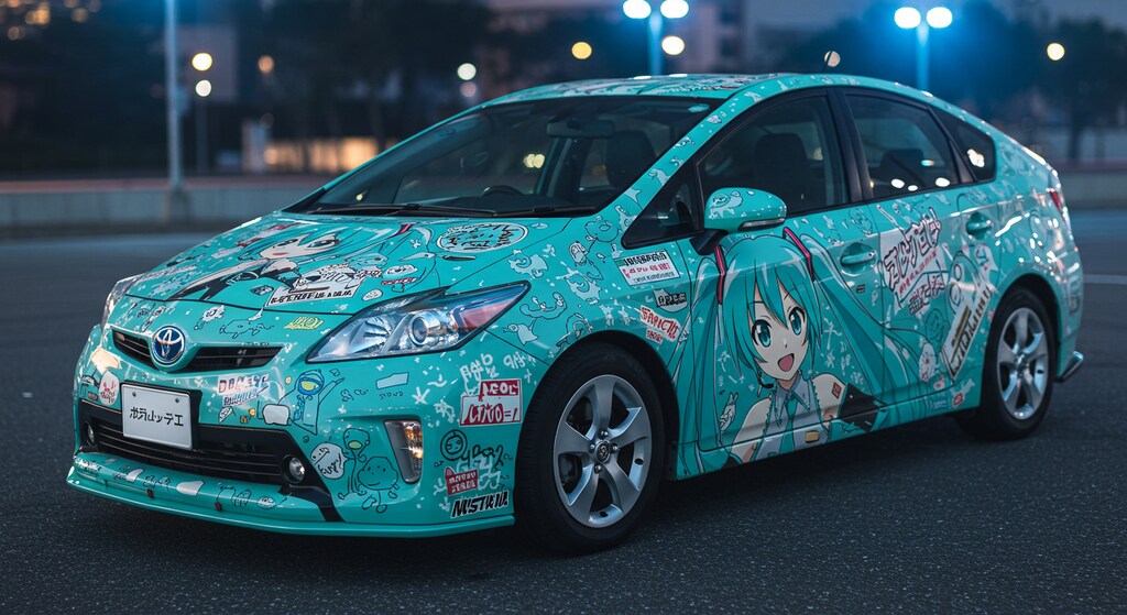初音ミク柄プリウス