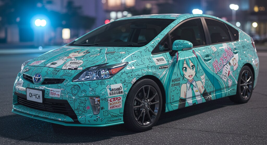 初音ミク柄プリウス
