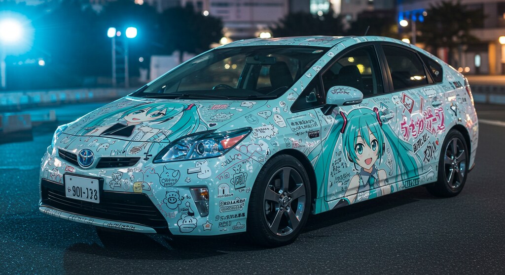 初音ミク柄プリウス