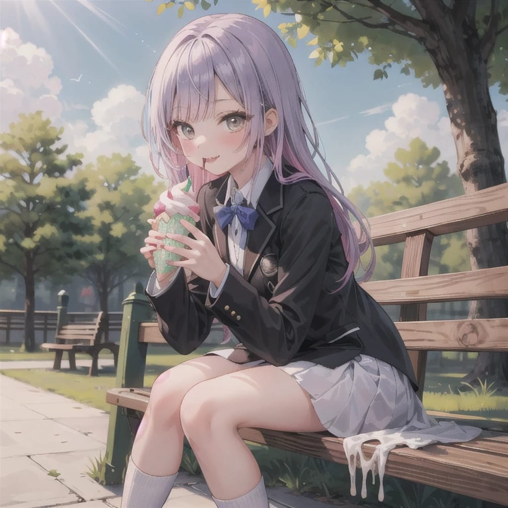 紫髪ロングでブレザーの少女２