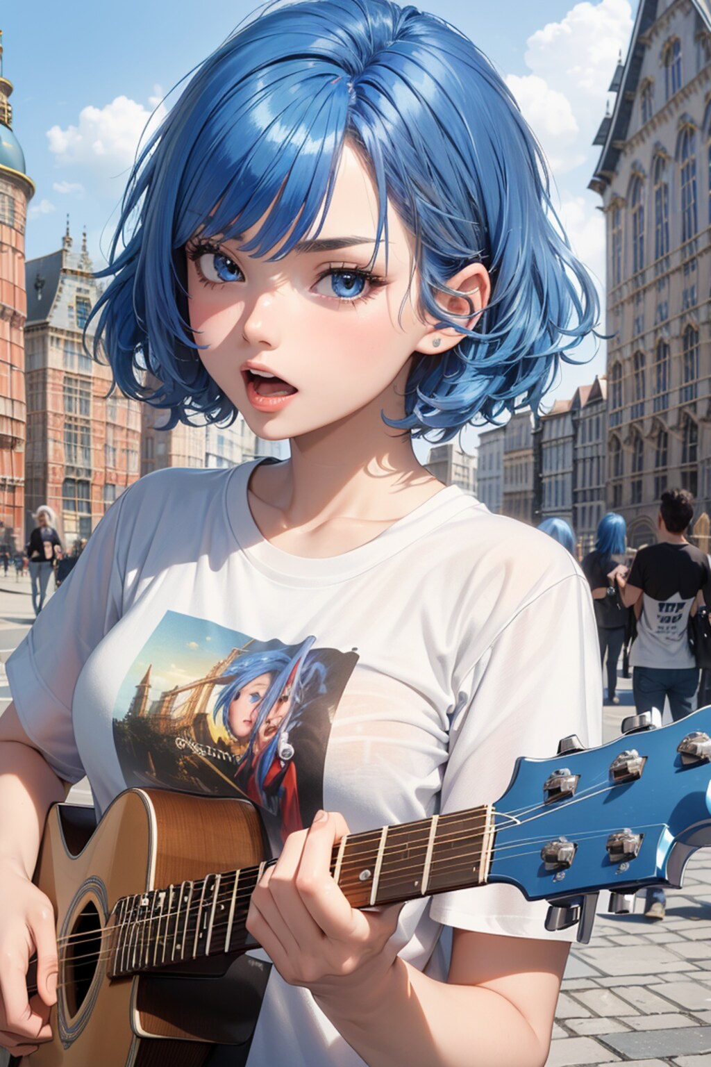 駅前広場で弾き語り[12作品]/playing guitar at station square