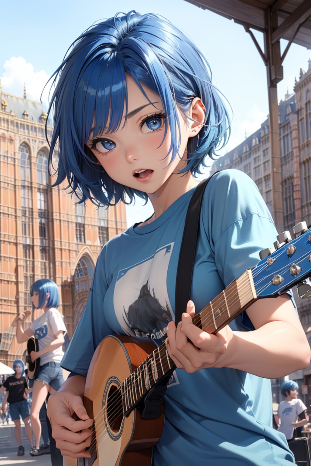 駅前広場で弾き語り[12作品]/playing guitar at station square