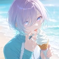 ミラと海辺でソフトクリーム 2枚目