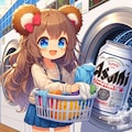 コインランドリーでビール缶と洗濯物を洗う小さな女の子 6枚目