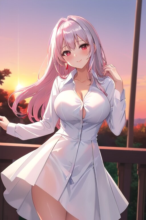 夕焼け空と美少女02