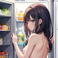 裸で冷蔵庫を覗く 4枚目