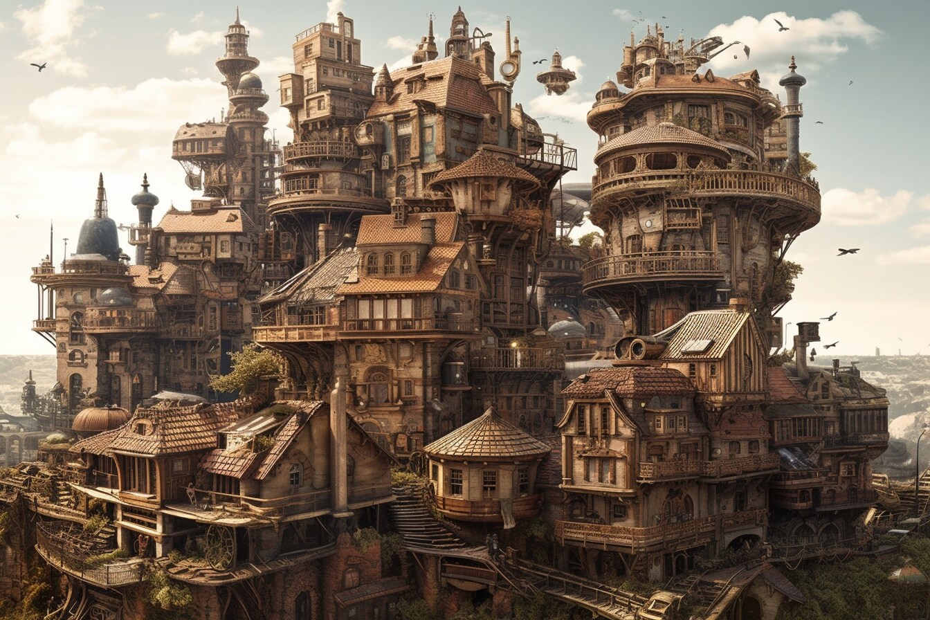 スチームパンク世界の風景