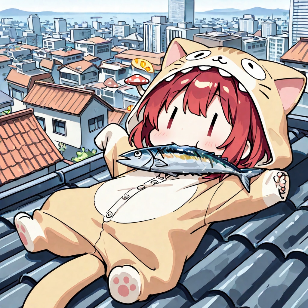 お魚くわえた赤髪ちゃん