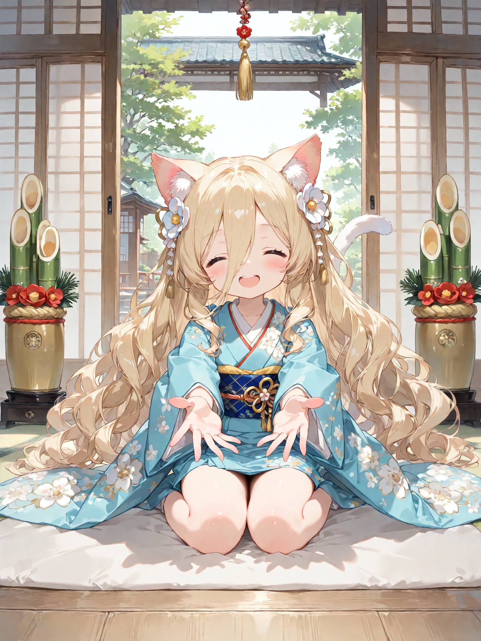 ねぇ、まだお年玉もらってないよ｡ちょーだい。 | の人気AIイラスト・グラビア