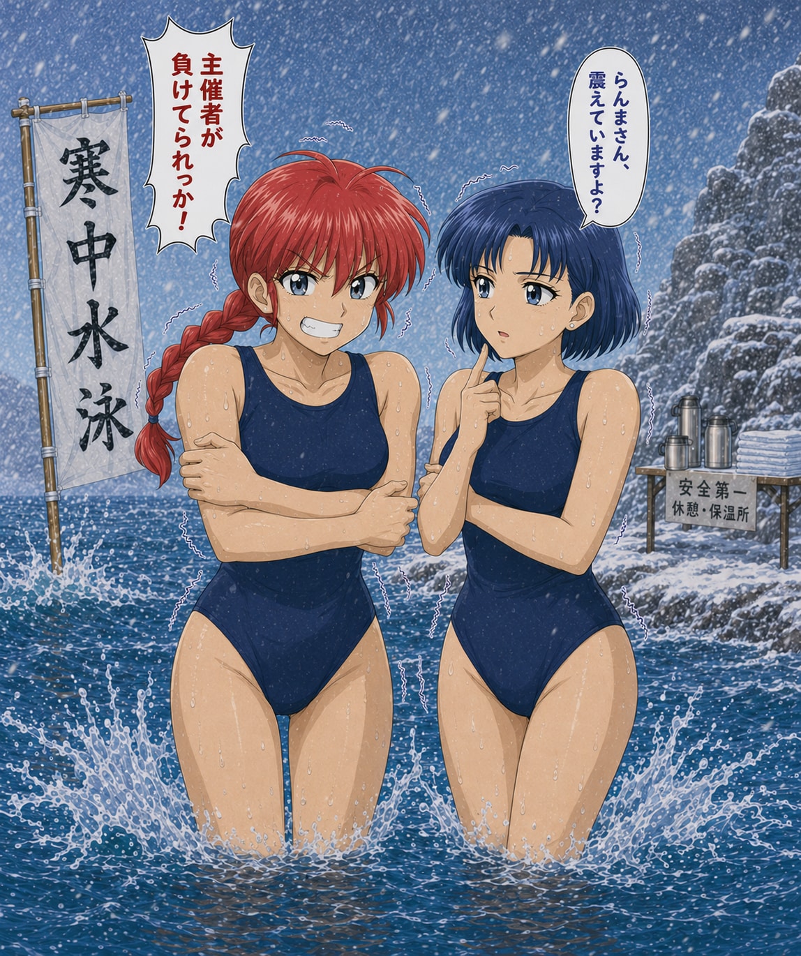 スク水寒中水泳１０