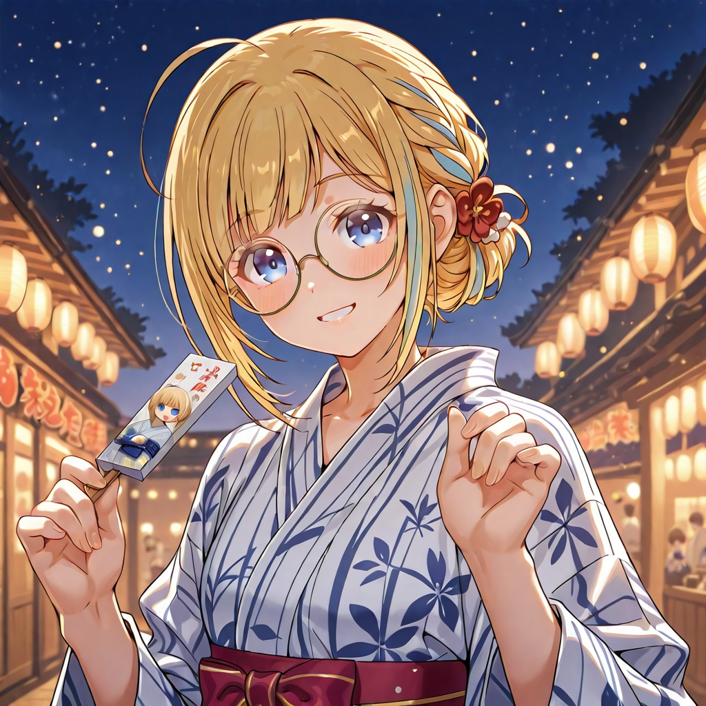 浴衣姿のミッシェルさん