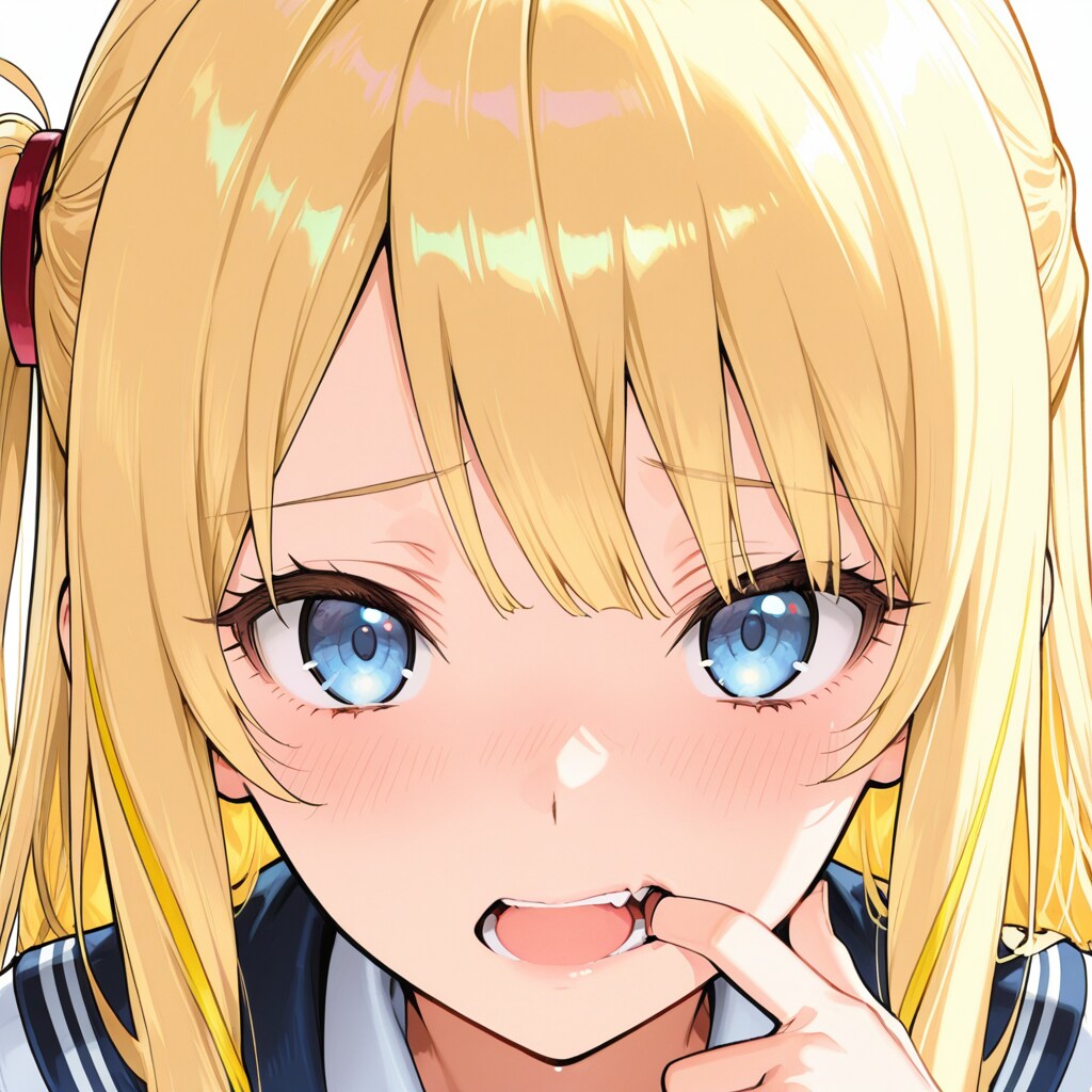 口も見せる
