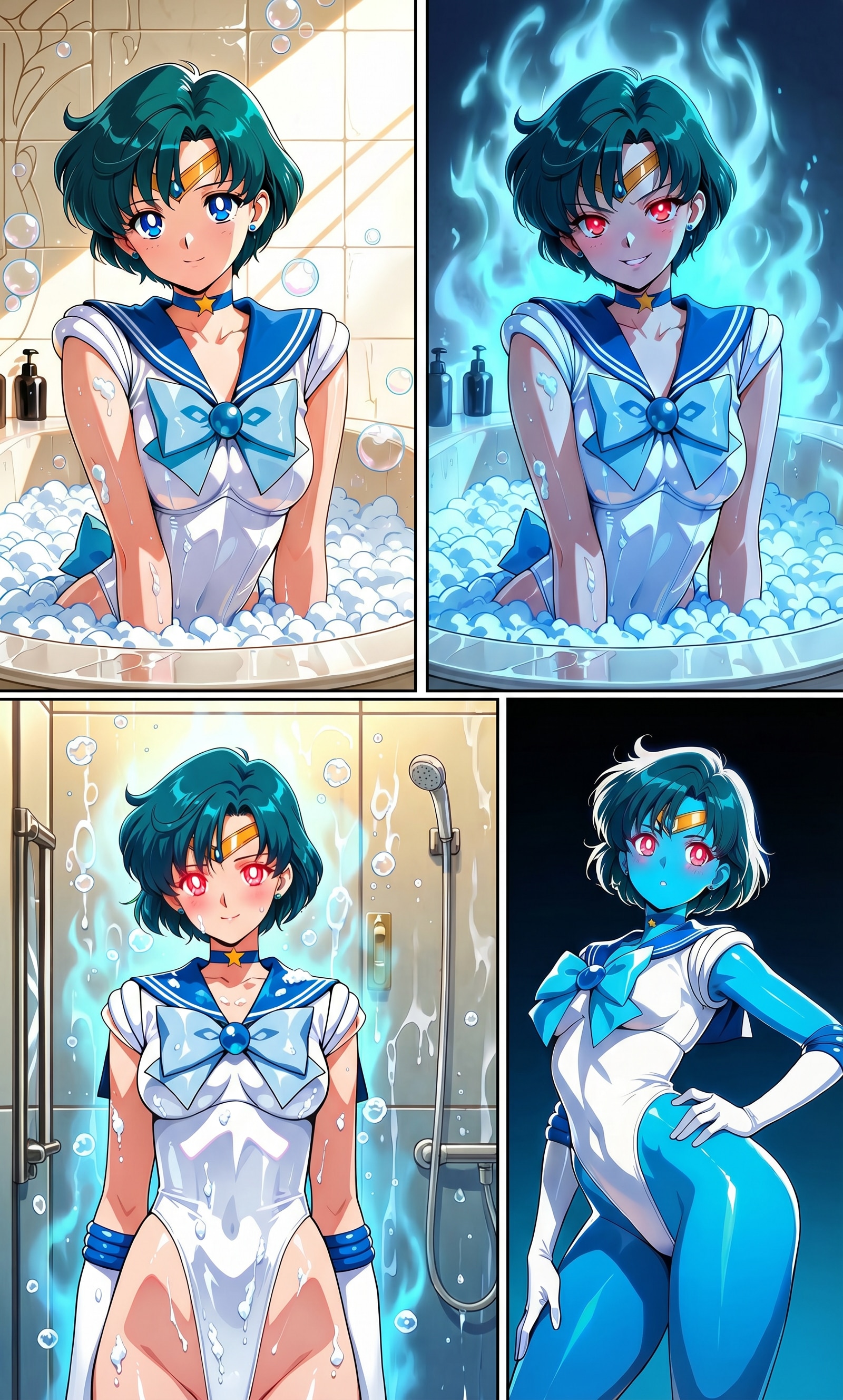 （GW企画用♪性癖告白③）偽者ヒロインやられ＆消滅を妄想するのが好き😍💕・・投稿品は「マーキュリーコスプレで人気の泡姫の正体は邪悪なドロイドであった！そして本物のセーラー戦士達に退治される💦」