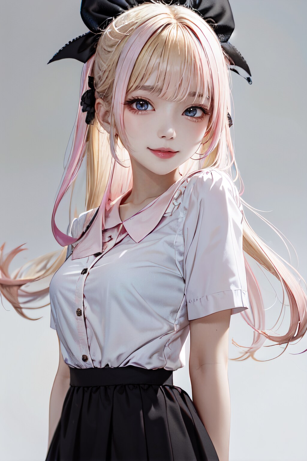 blonde&pinkポニテ