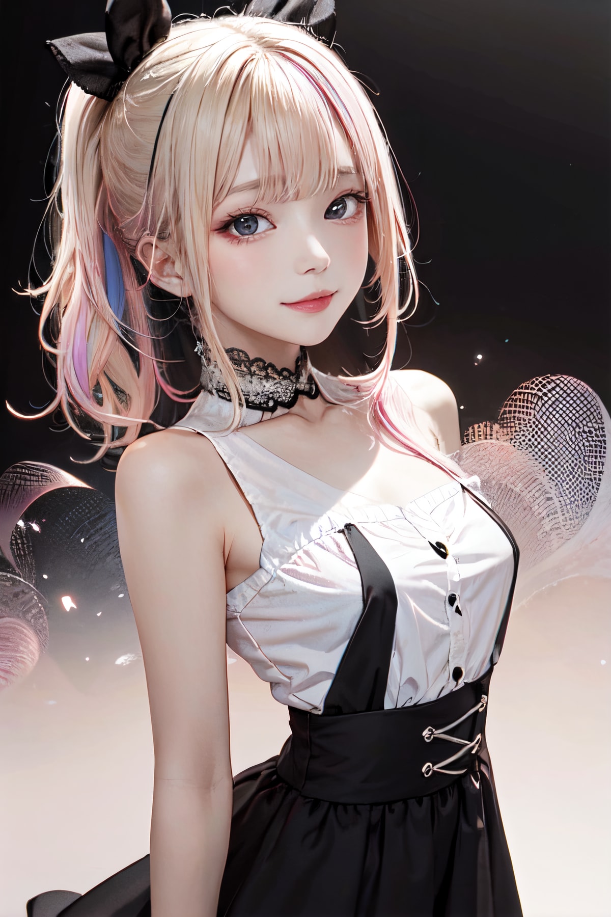 blonde&pinkポニテ