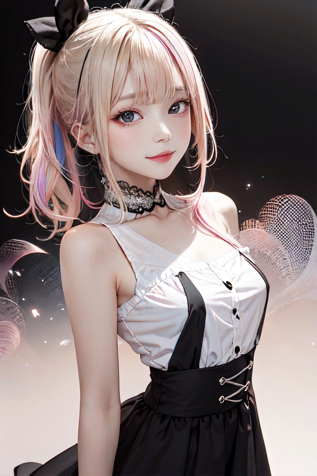 blonde&pinkポニテ