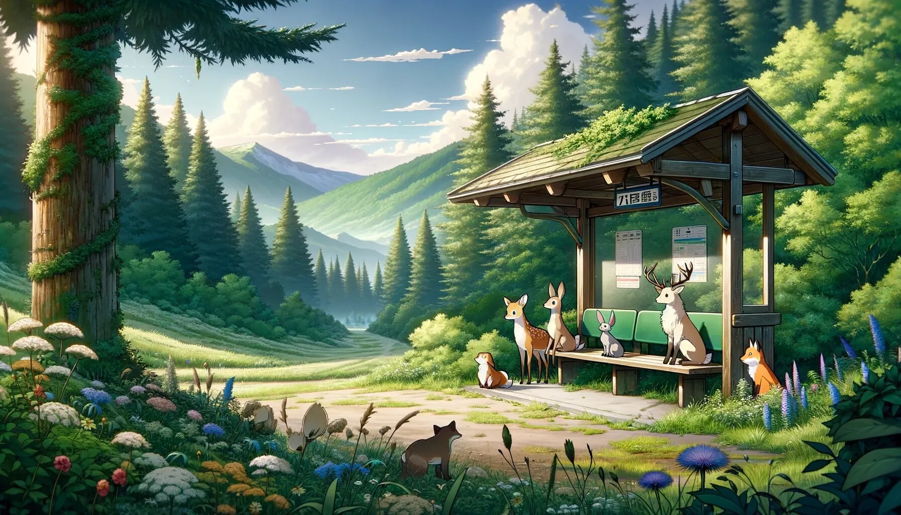 森のバス停