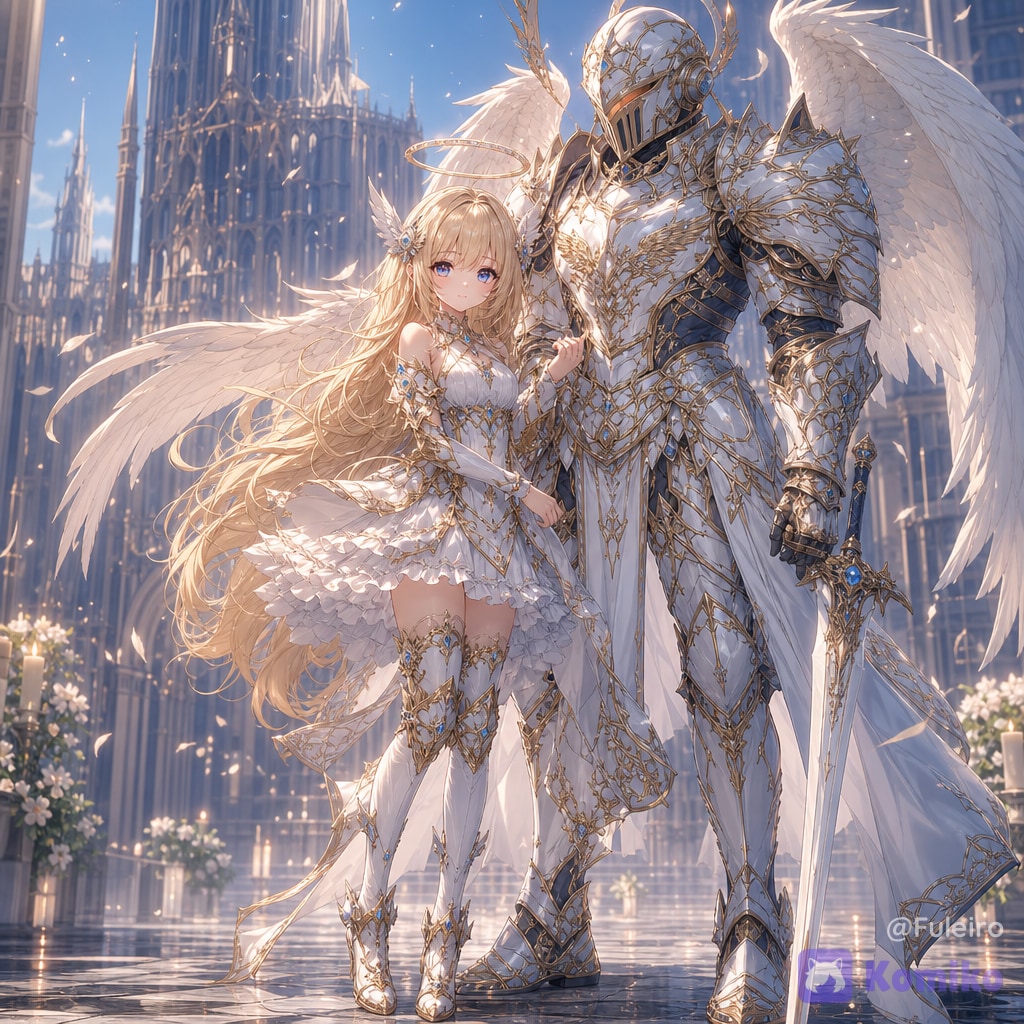 the angel Lumina and her guardian Raziel