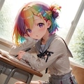 UNICORNちゃんが編み上げスリット制服を着たらこうなった 2枚目