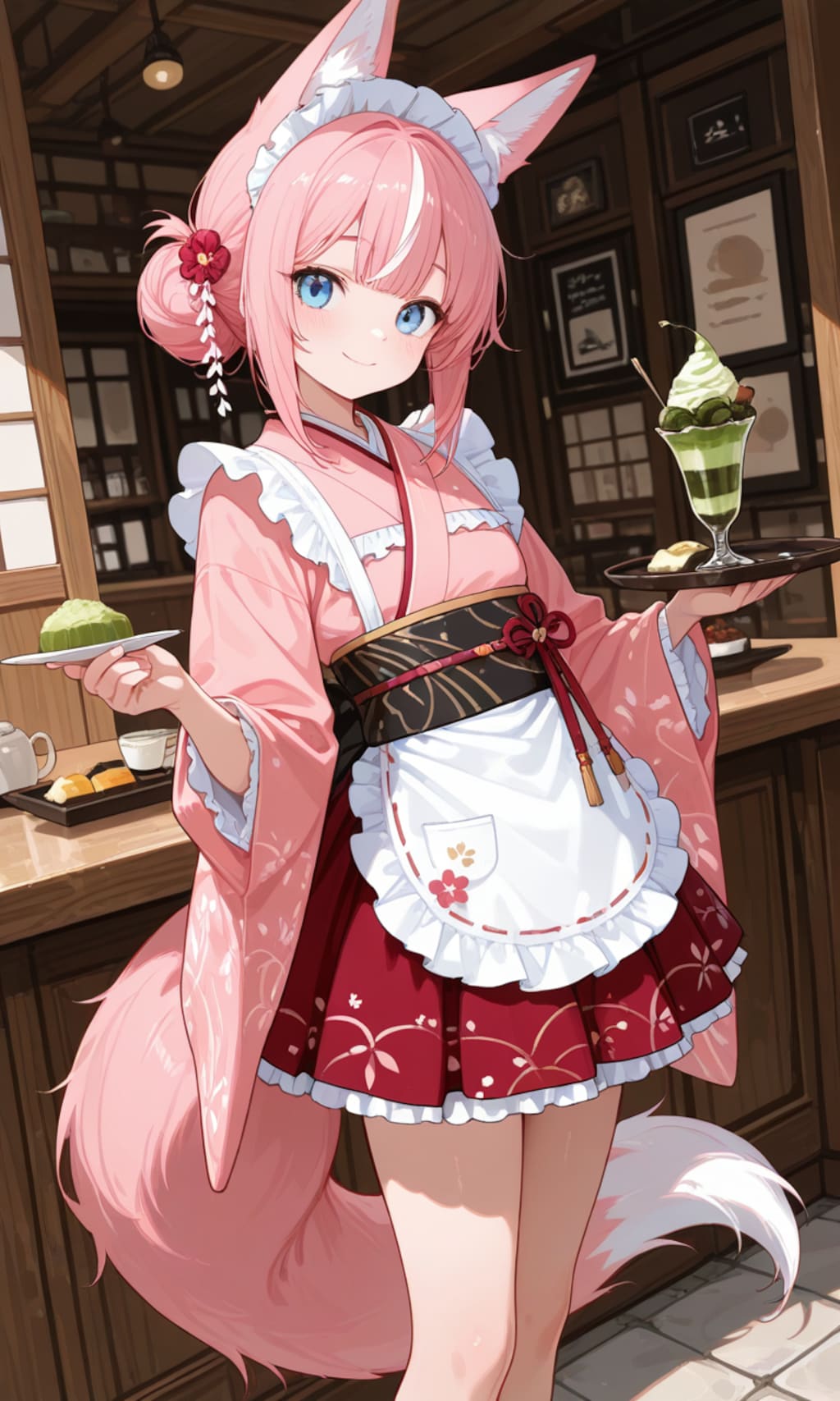 和風喫茶でアルバイトする桜火様♡