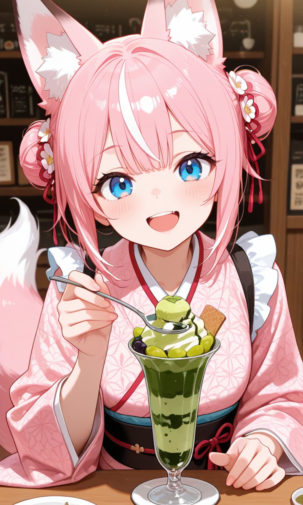 和風喫茶でアルバイトする桜火様♡