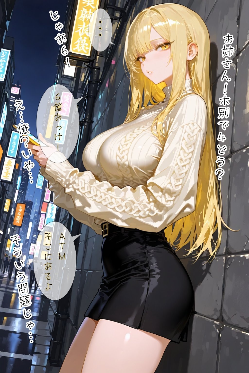 夜の街にくりだした一軍ギャルズ