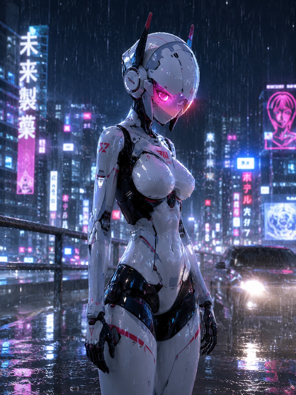 雨の中、途方にくれる