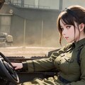 女性兵士とメカｰリアル寄りイラスト 2枚目