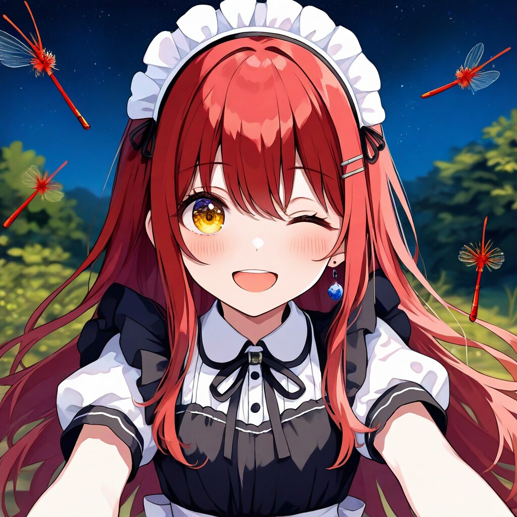 赤髪メイドさんは赤とんぼに囲まれて・・・