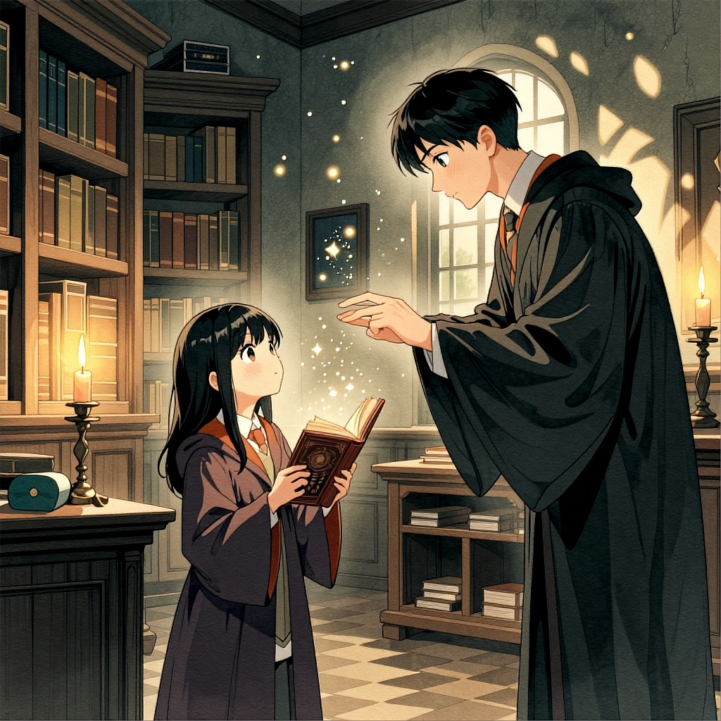 図書館でこっそり魔法授業