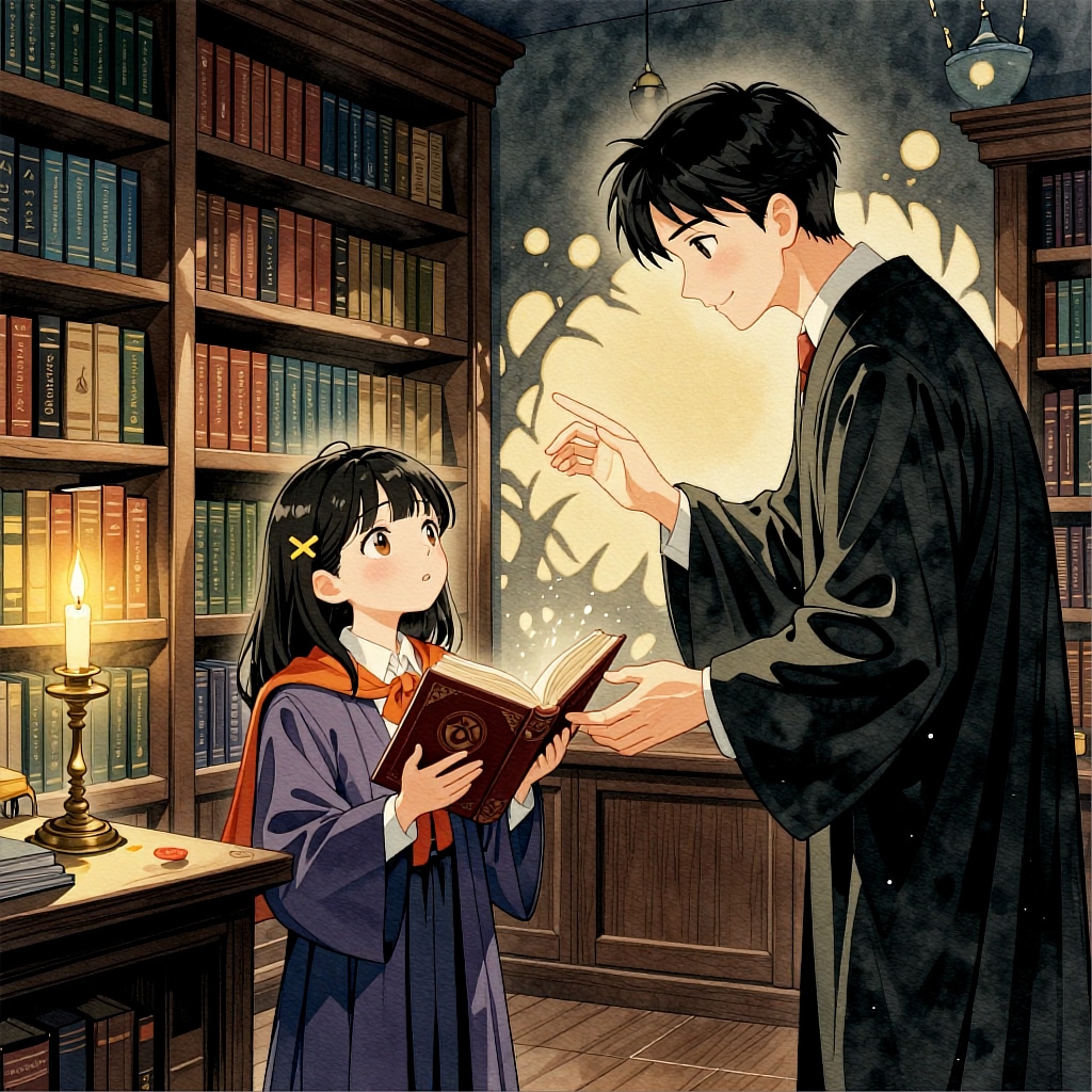 図書館でこっそり魔法授業