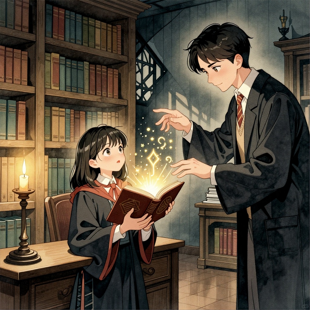 図書館でこっそり魔法授業