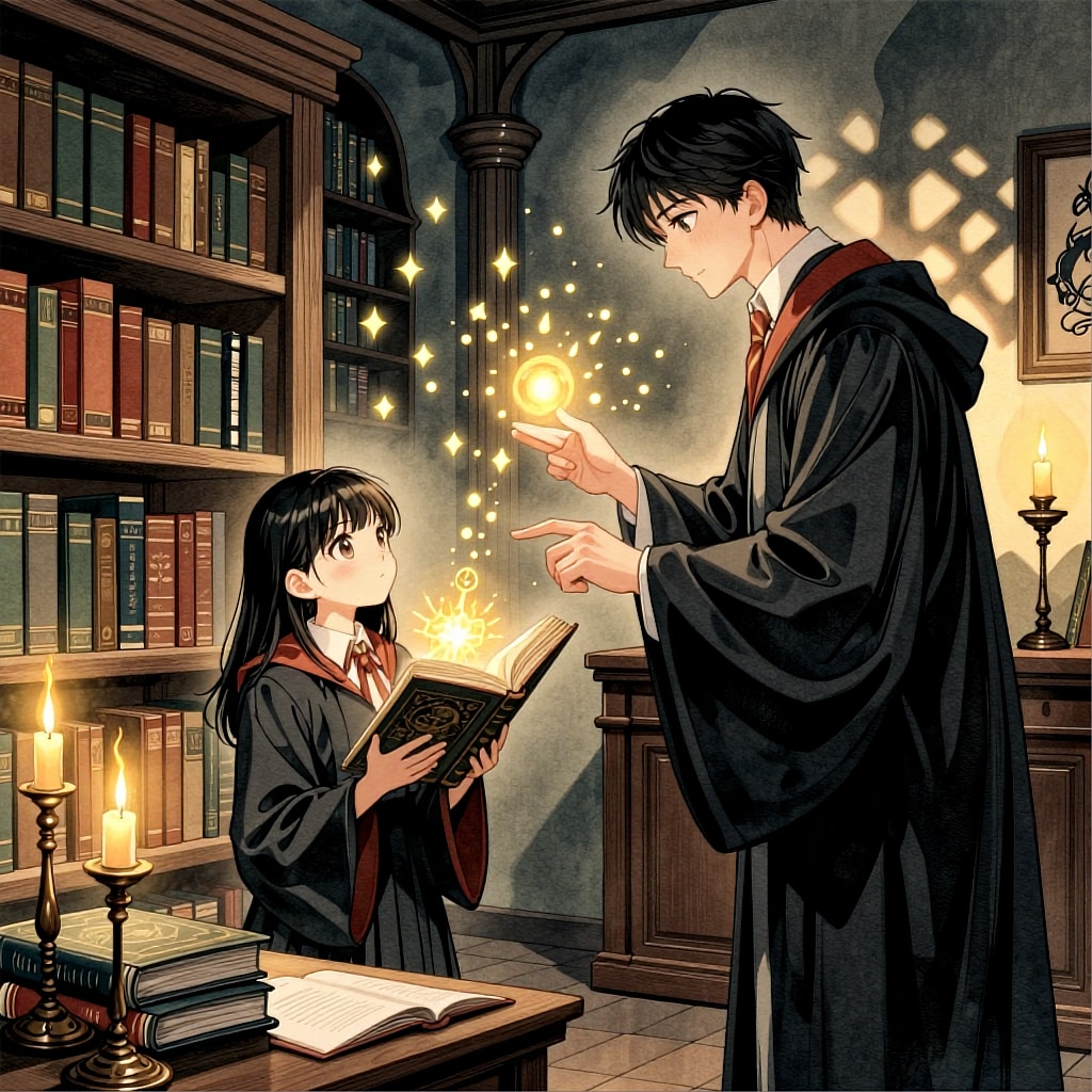 図書館でこっそり魔法授業