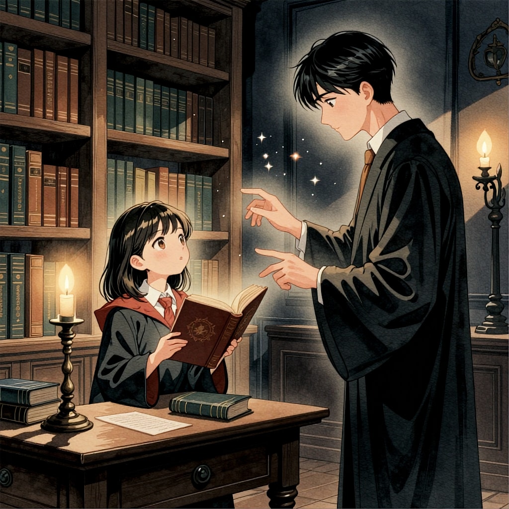 図書館でこっそり魔法授業