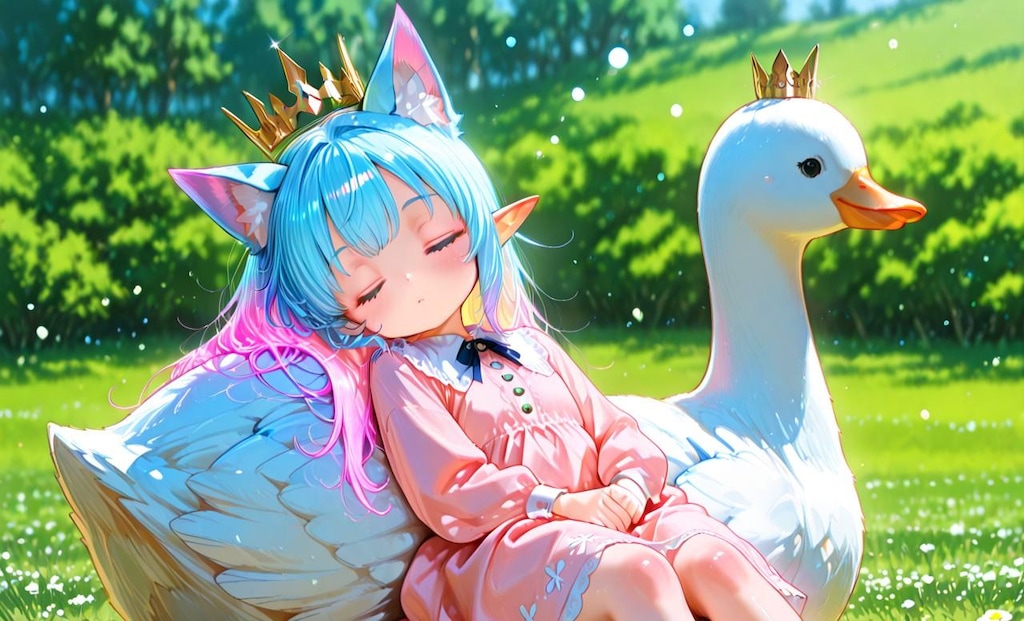 6枚）アヒルと添い寝