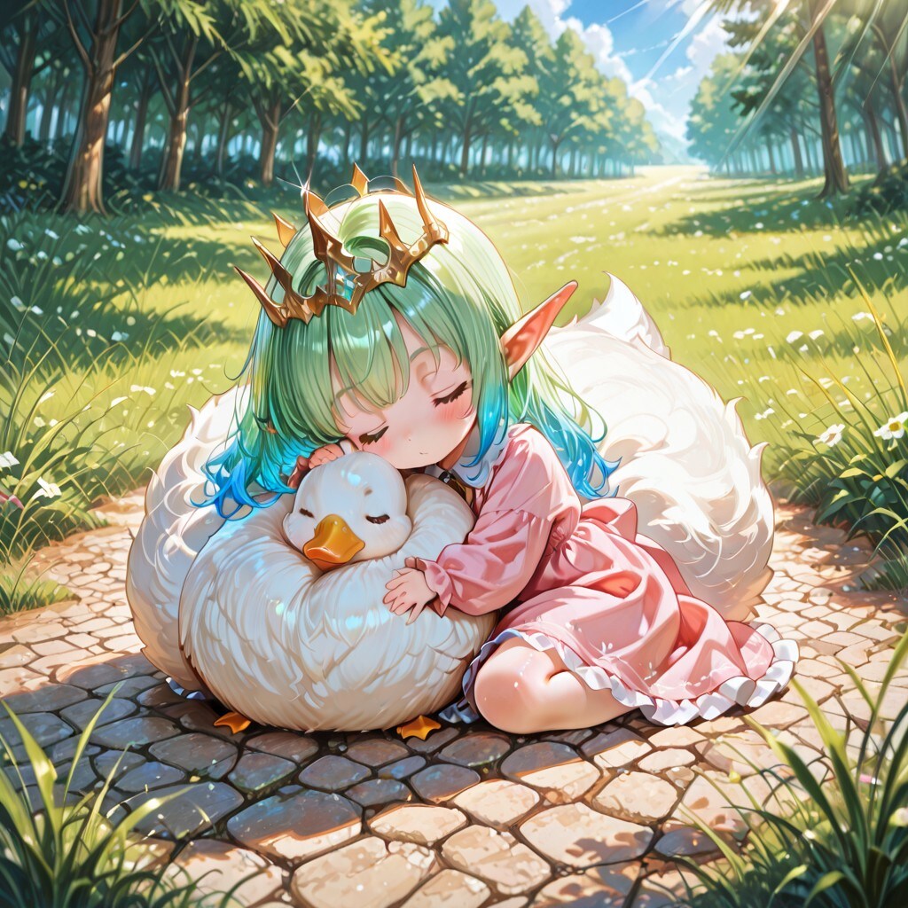 6枚）アヒルと添い寝