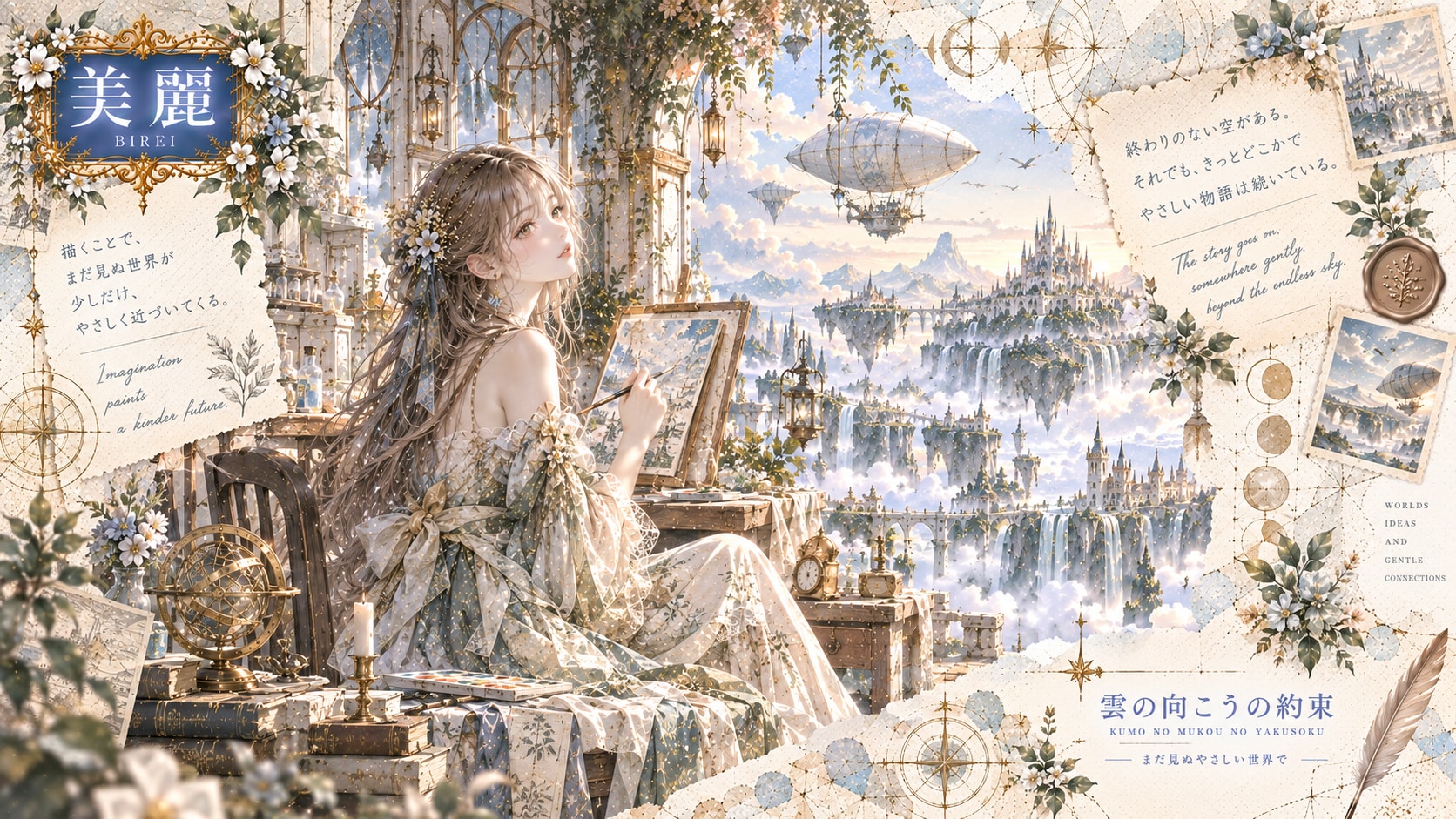 The Atelier Beyond the Clouds — Painting a Kinder Future  Imagination paints a kinder future.  Sitti | の人気AIイラスト・グラビア