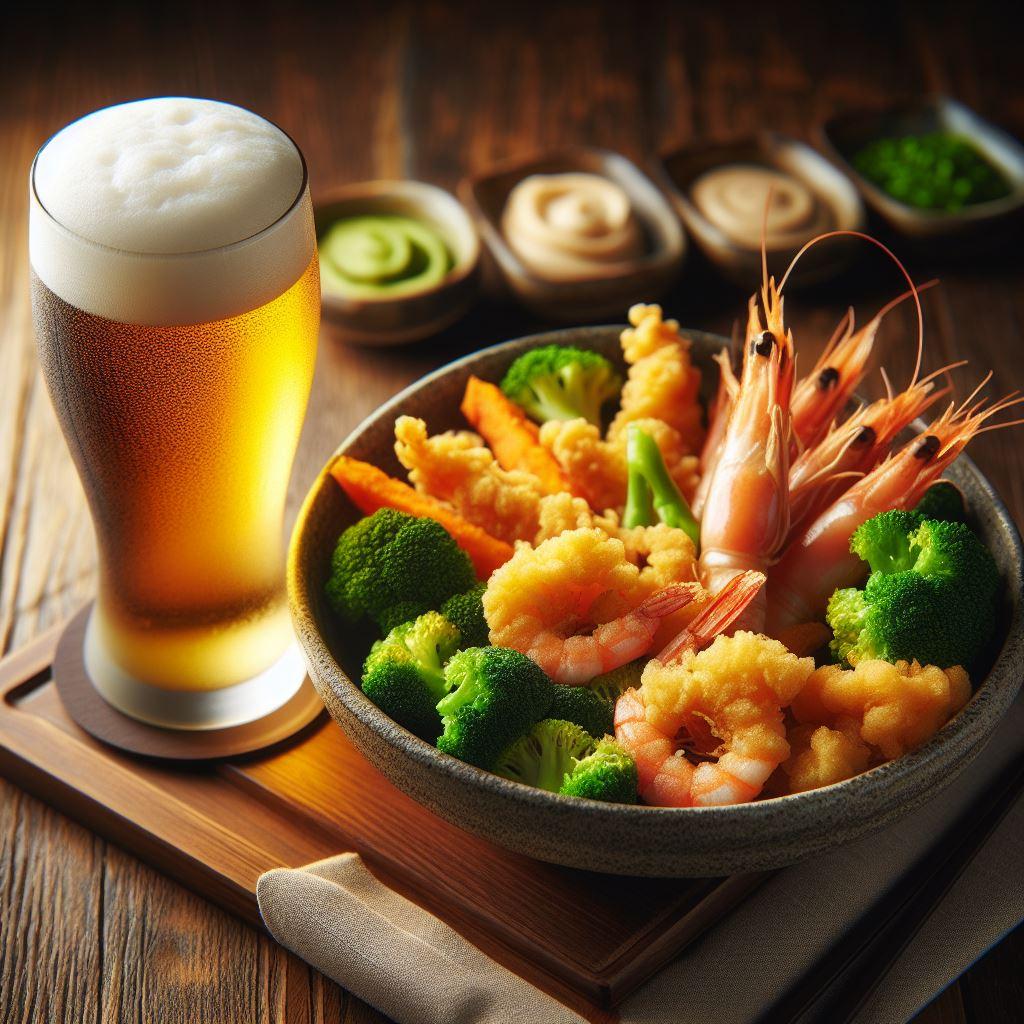 ビールと天ぷら