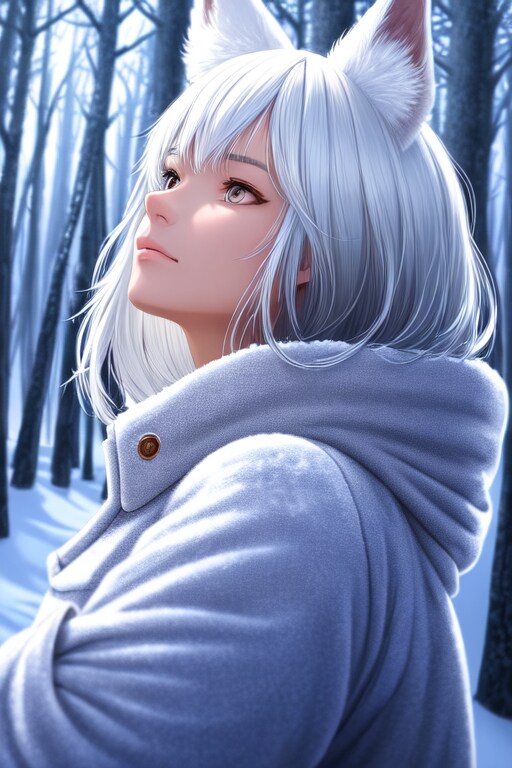 冬の森の白狐