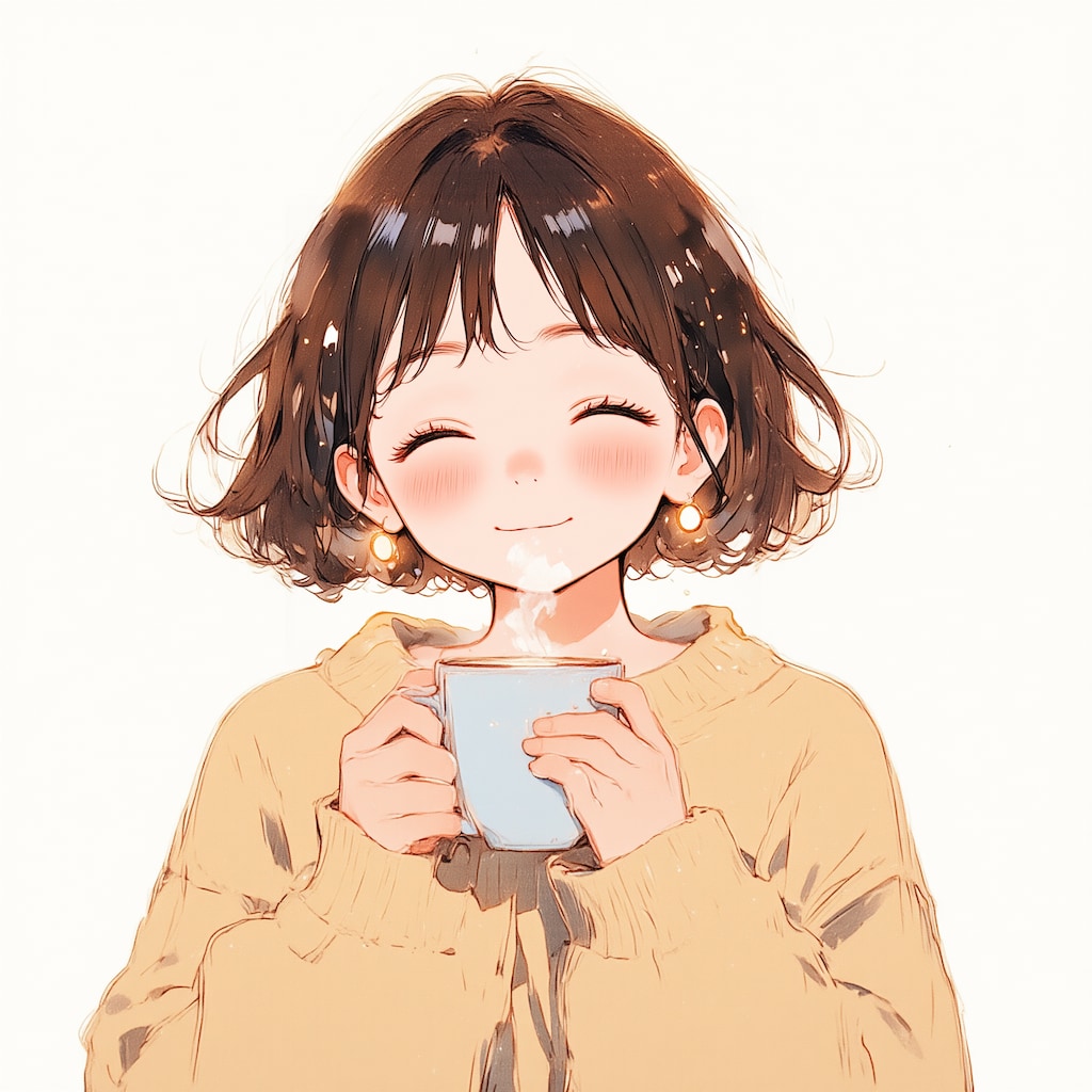 コーヒーを飲む女の子 7