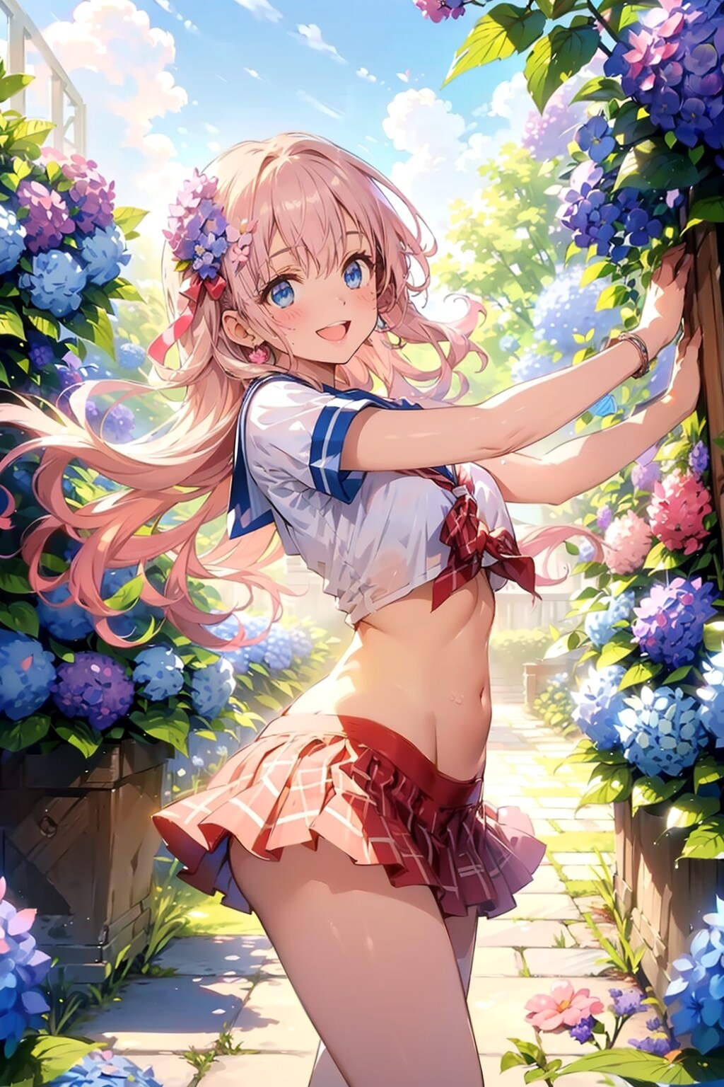 紫陽花とうちの子