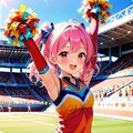 カラフルなチアガール 2枚目