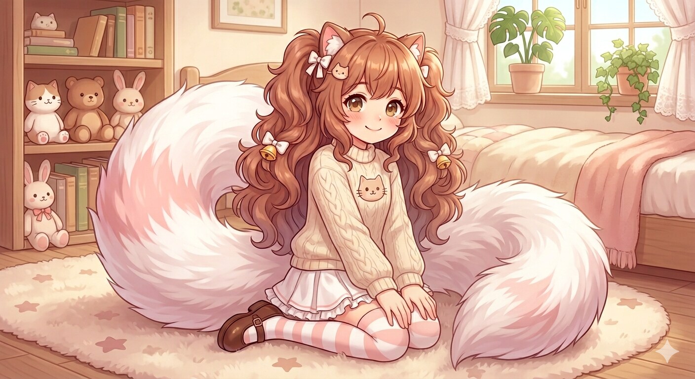ものすご〜くしっぽが長い女の子