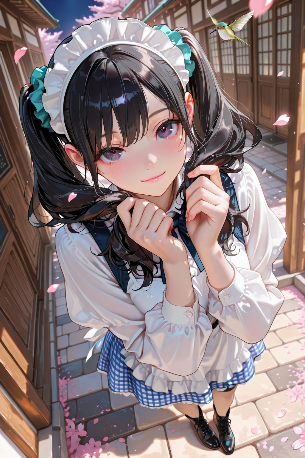 絵梨奈さんに教わった手ツインテを表現してみました❤️萌音がやったら変じゃないですか❤️ | の人気AIイラスト・グラビア