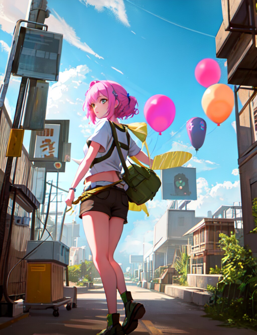 風船と少女