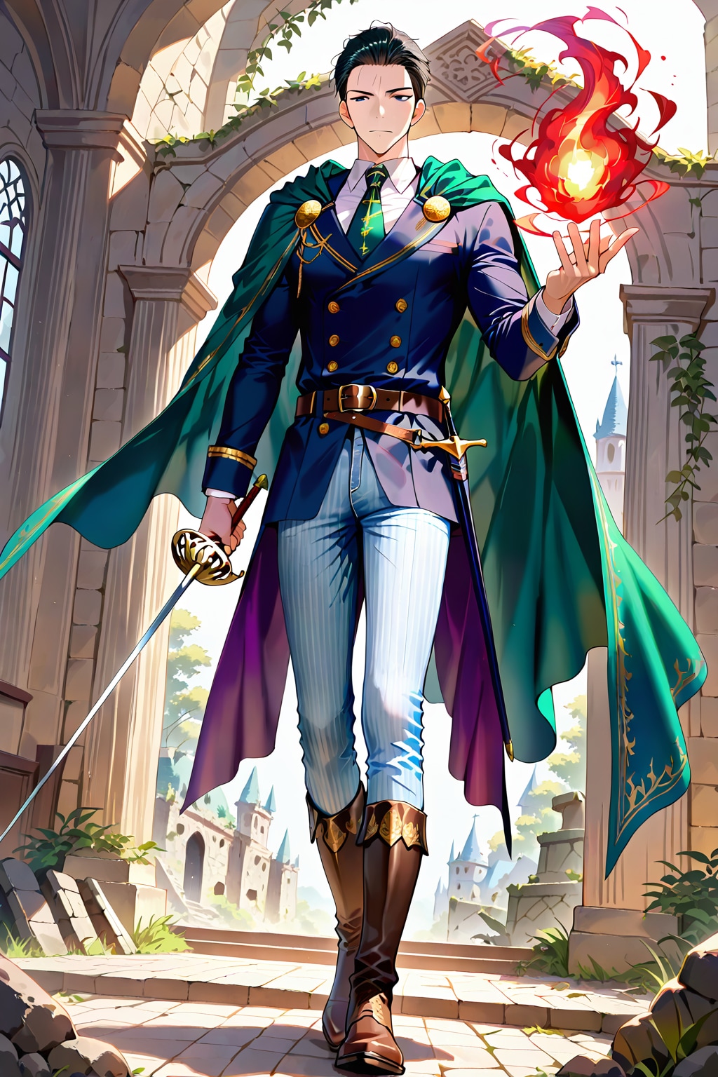 ファンタジー地下遺跡、大柄な男性魔法戦士1-1-3 | の人気AIイラスト・グラビア