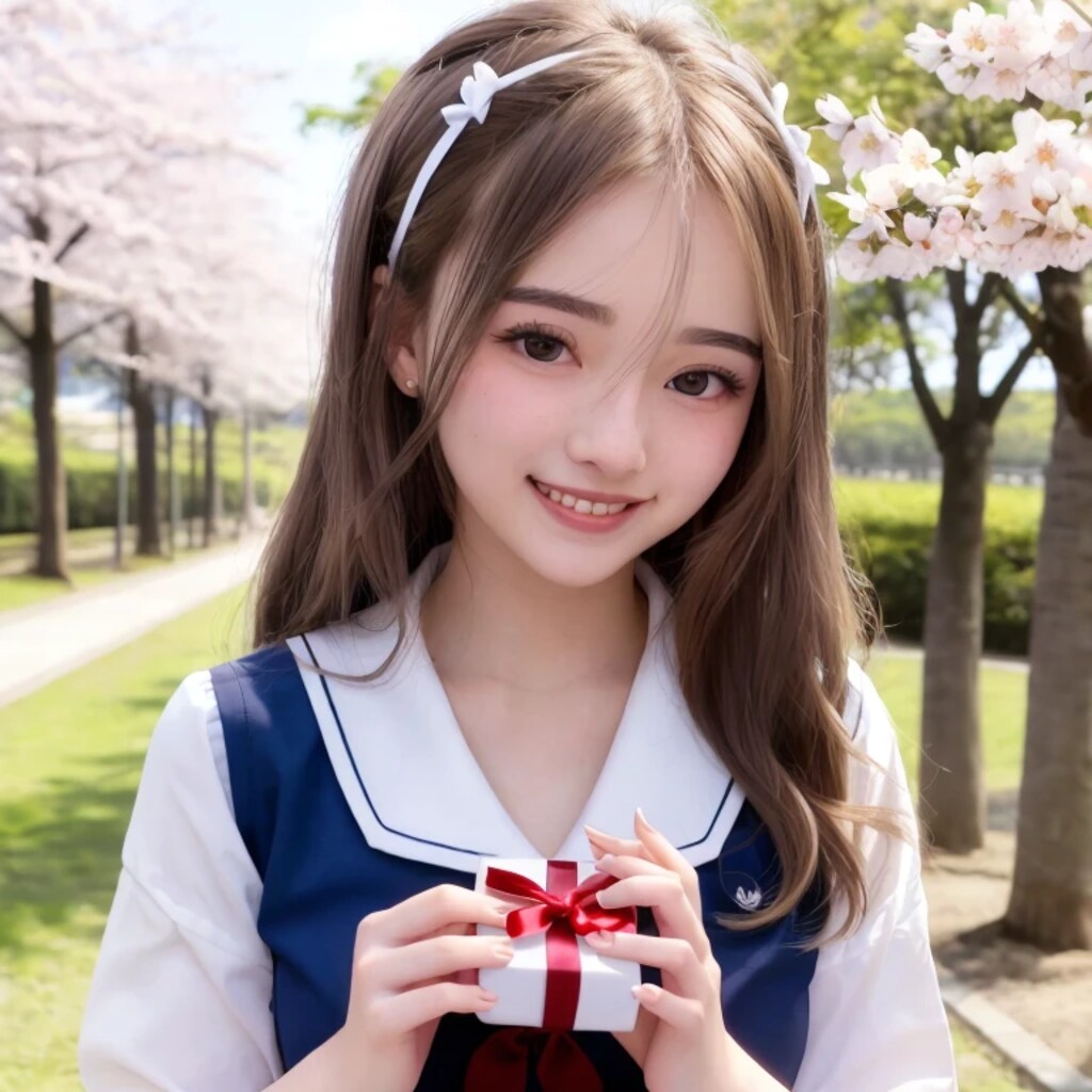 茶髪ロングでセーラー服の美女