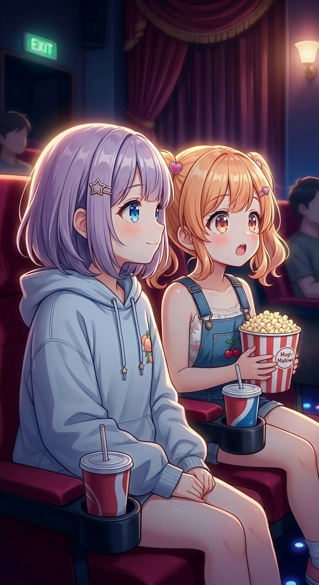 炭酸少女〜オレンジ＆グレープ〜：映画いったよ！ | の人気AIイラスト・グラビア