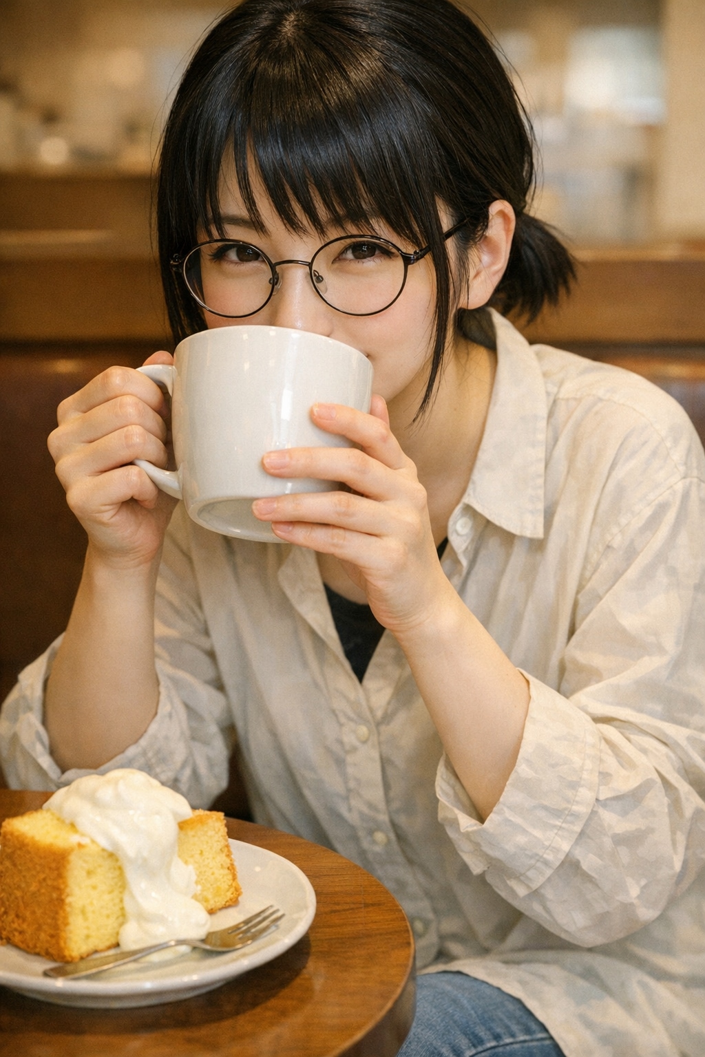 メガネ女子。