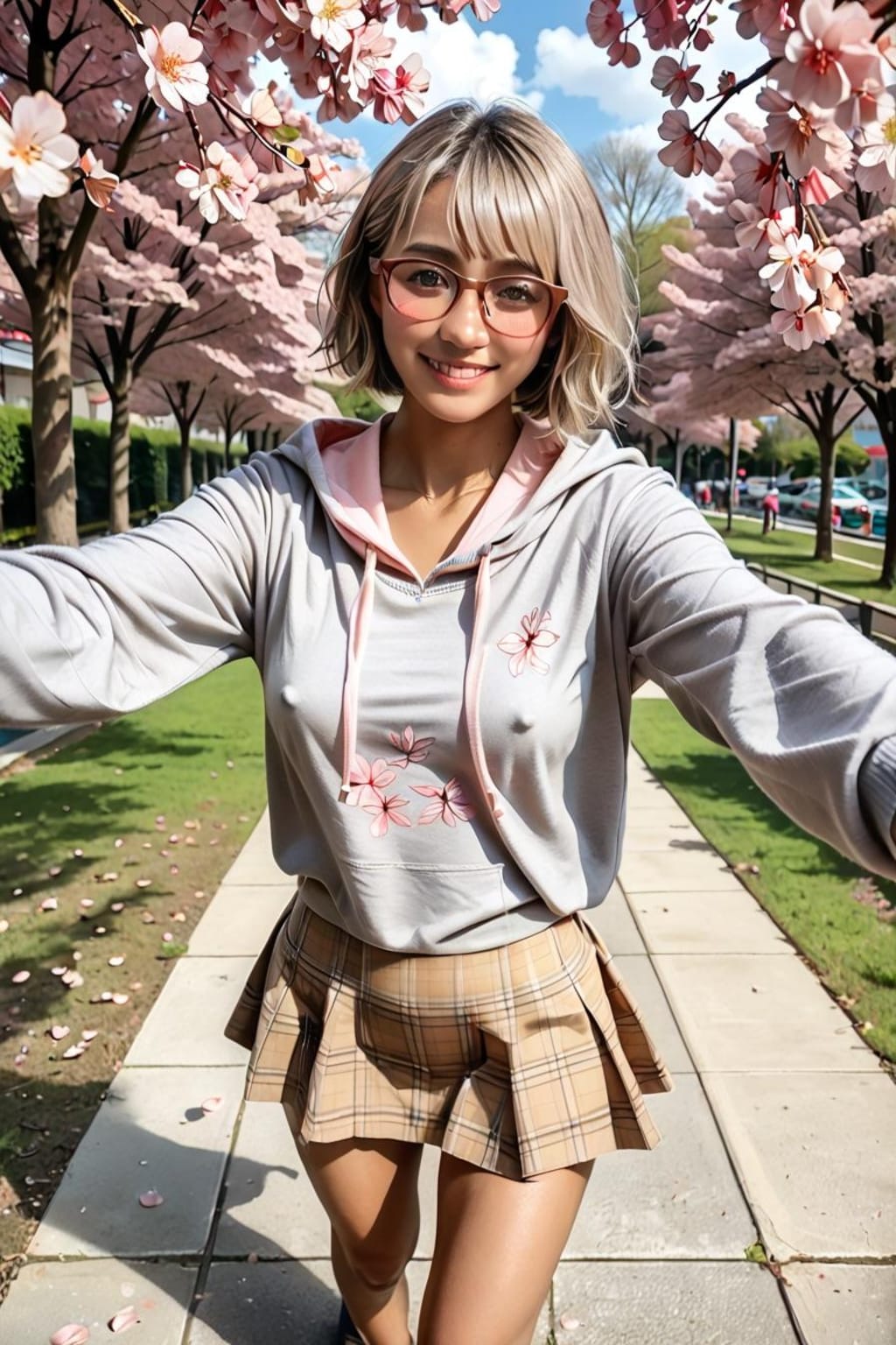 ノーブラ散歩桜並木編⑥